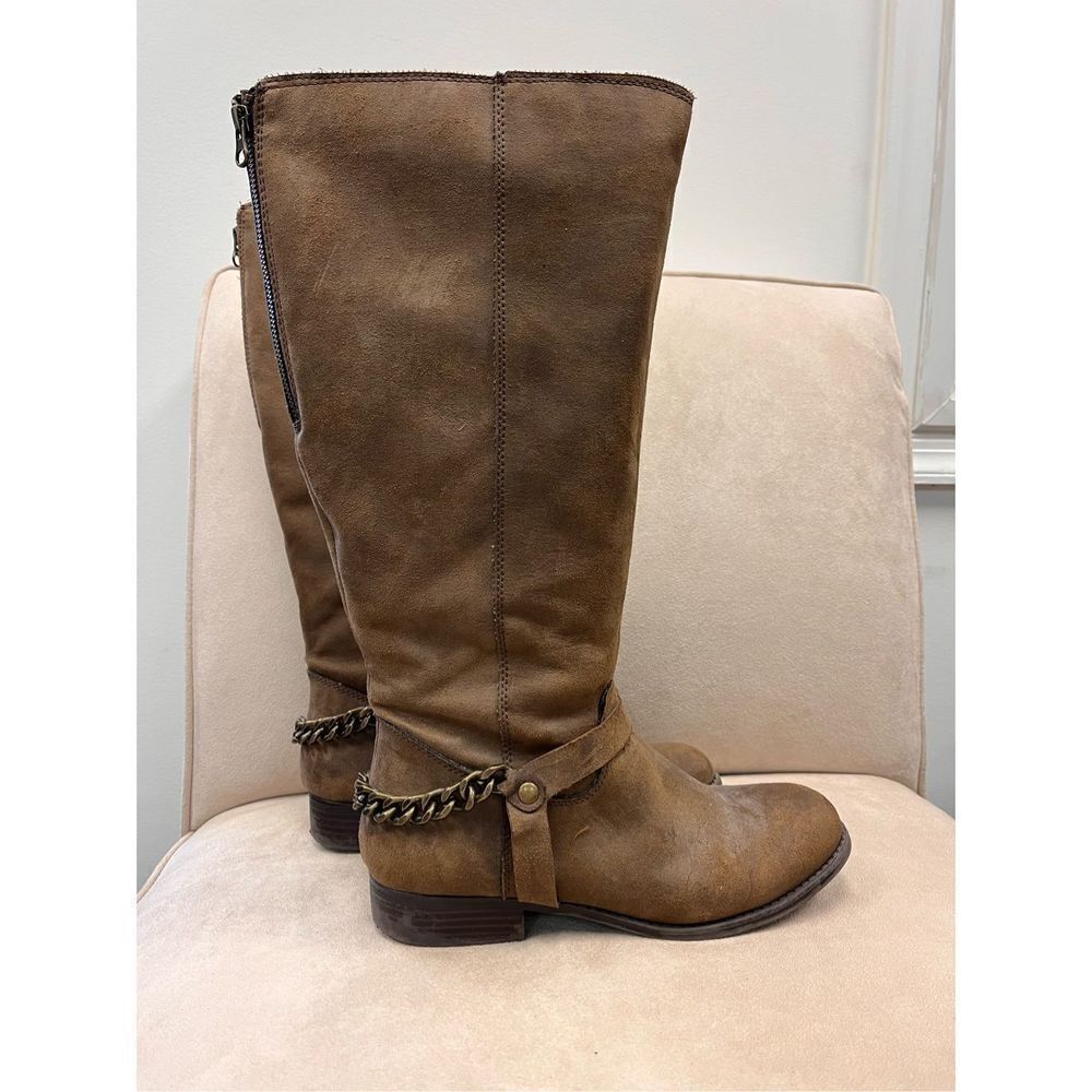 Lane Bryant Brown Chain Tall Boots sz 9W